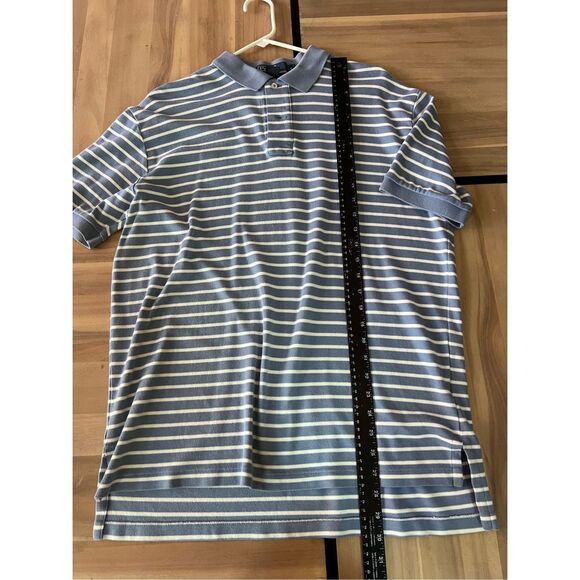 Polo Ralph Lauren AdultLarge Blue Striped Short Sleeve‎ Collared Mens - Picture 6 of 7